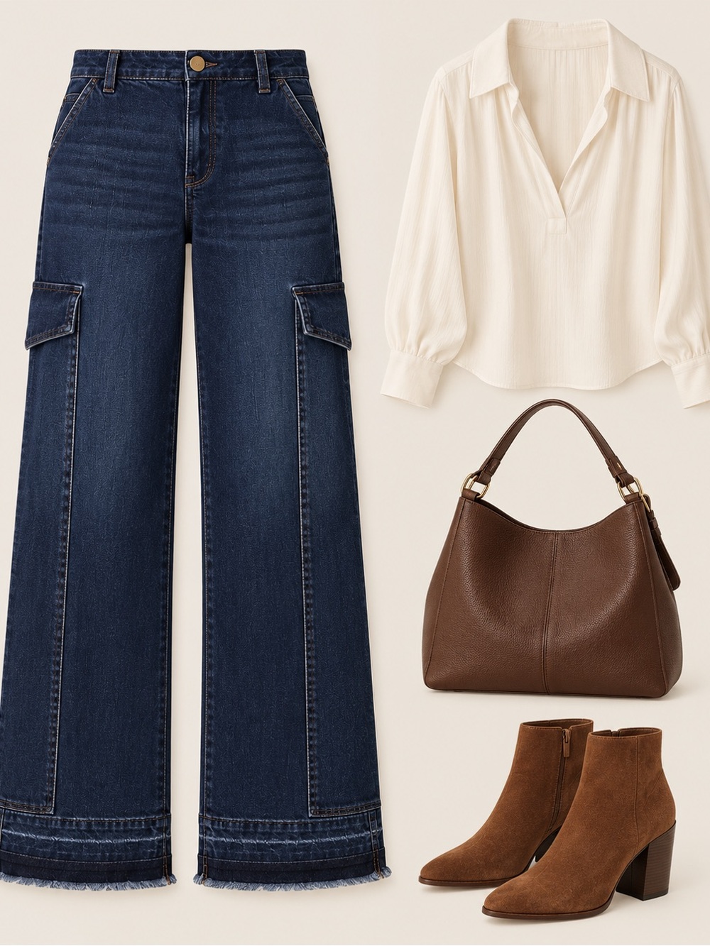 Democracy Wide-Leg Cargo Jeans